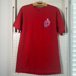 Call Your Mother T-Shirt Mens Red Snowman Skull Graphic Short Sleeve Small Skate